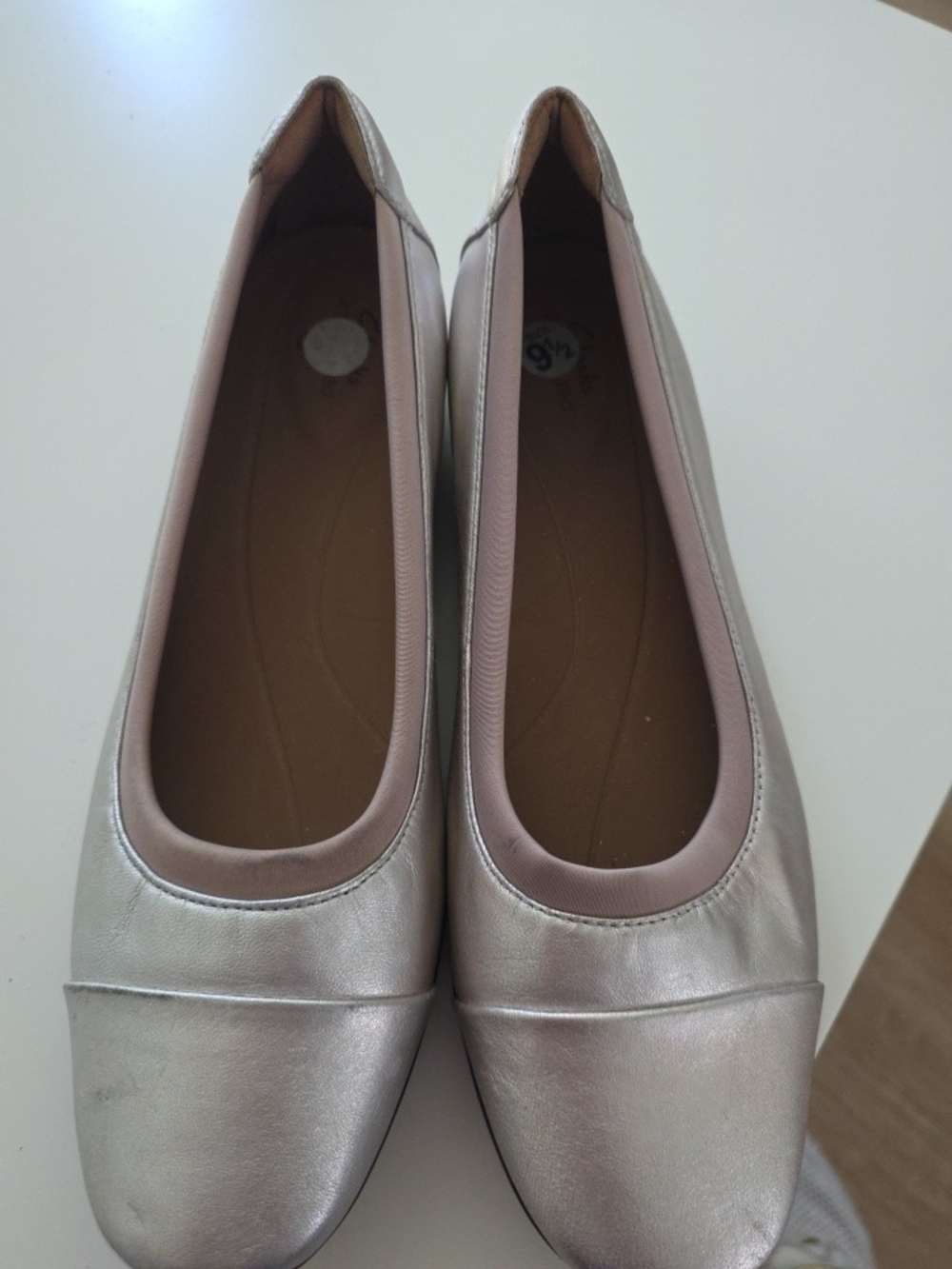 Clarks Women's Metallic Silver Ballet Flats